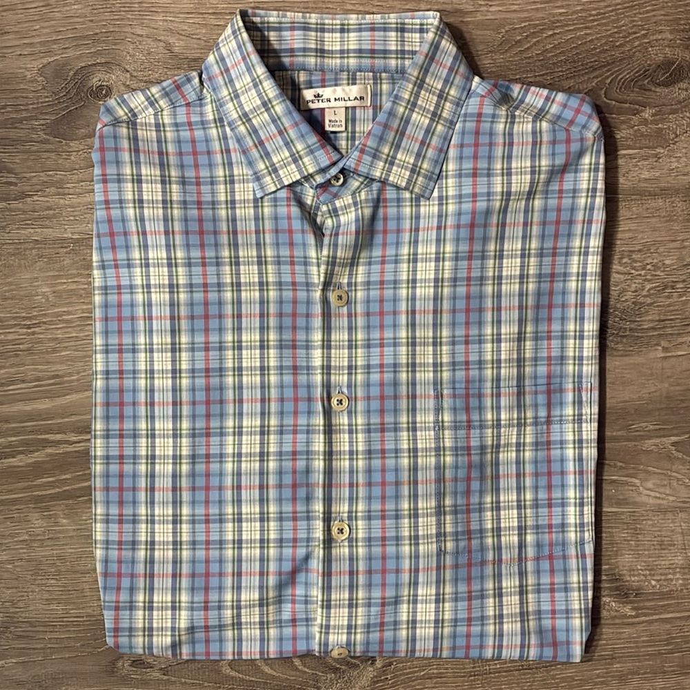 Peter Millar Plaid Dress Shirt